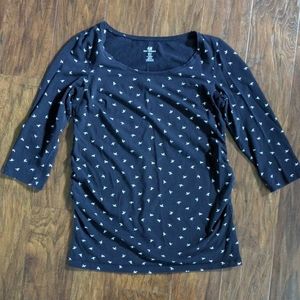 H&M Maternity Bird 3/4 Sleeve Shirt